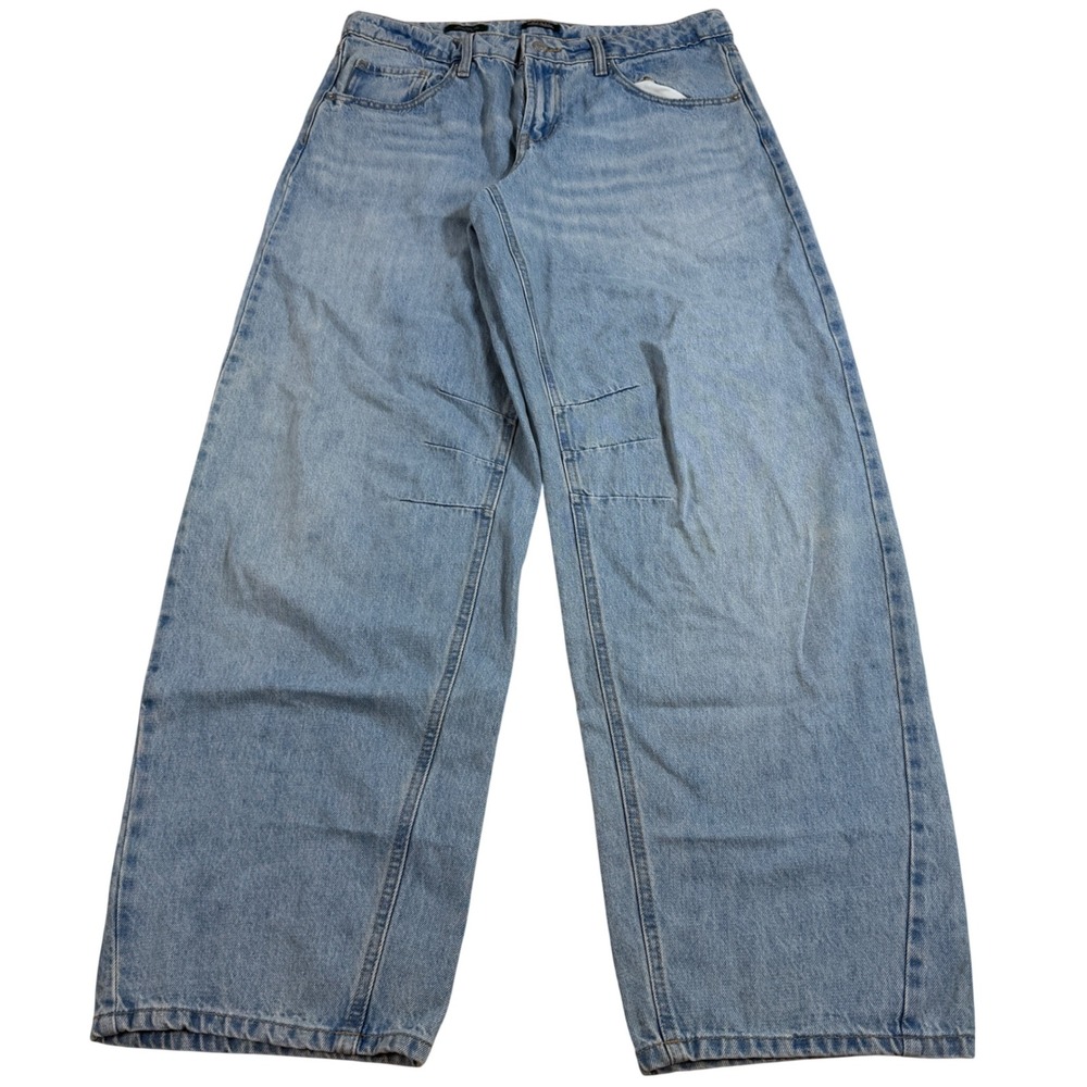 Y2K Wild Fable Mid-Rise Barrel Jeans Light Wash Size 8 Western Whimsical Grunge